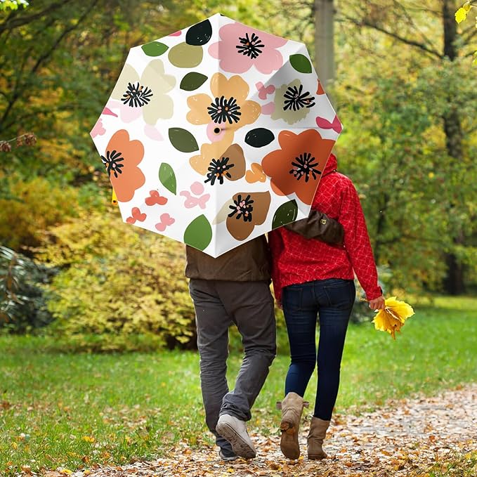 Small Compact Travel Automatic Folding Umbrella for Women Portable Lightweight Rain Wind UV Sun Shade