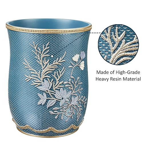 Zahari Home Decorative Trash Can for Bathroom Office &amp Bedroom - 2.1 Gallons Stylish &amp Small Trash Can for Dorms Desktop &amp Restroom - Chic Waste Basket for Compact Spaces Capri