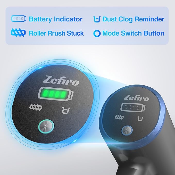 Zefiro Cordless Vacuum Cleaner for Home450W /40Kpa 50Mins Stick VacuumAnti-Tangle 1.5L Dust Cup Rechargeable Wireless Handheld Vacuum for Pet Hair/Carpet/Floor