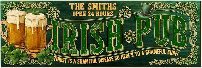 THUYPT Personalized Irish Bar Mat St Patrick's Day Decorations Kitchen Counter Irish Bar Dish Drying Mat Patrick's Lucky Shamrock Quick Drying Spill Mats (11)