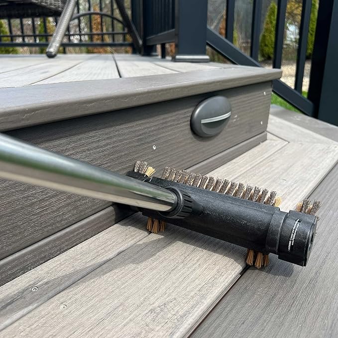 CD1601 Outdoor Patio Scrub Brush – Heavy-Duty Stiff Bristles with Telescopic Aluminum Handle – Ideal for Decks Patios Concrete and Garage Floors
