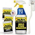 Alien Power Instant Stain Remover Spray for Mold and Mildew and Grout All Purpose No-Scrub Cleaner for Bathroom &amp Household Surfaces Tiles Wall &amp Washing Machines - 3 Packets (Makes 72 Fl O