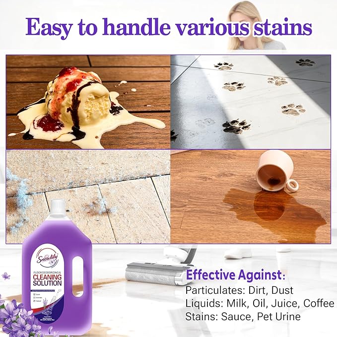 84.53 FL OZ/ 2.5 L Lavender Scent Floor Cleaning Solution Compatible with TinecoNo Residue &amp Long-lasting Fragrance Floor Cleaner Refill for All Robot Vacuums &amp Cordless Floor Washers/Mop Va