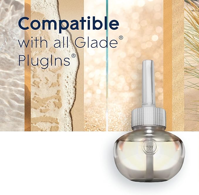 Glade PlugIns Refills Air Freshener Scented and Essential Oils for Home and Bathroom Aqua Waves 6.7 Fl Oz 10 Count