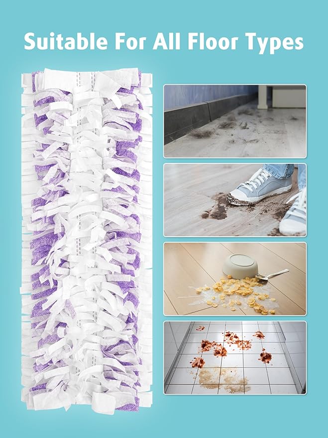 AIR U+ 36 Pack Disposable Power Mop Pads Refills for Swiffer Power Mop Unscented 14-Layer Thickened Multi-Surface Replacement Mopping Refills Pads for Floor Surface Cleaning