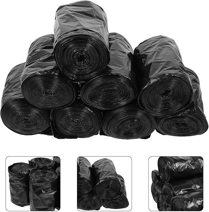 Disposable Black Toilet Garbage Bags 200pcs Thickened Portable Trash Bags for Home Bathroom Sanitary Use
