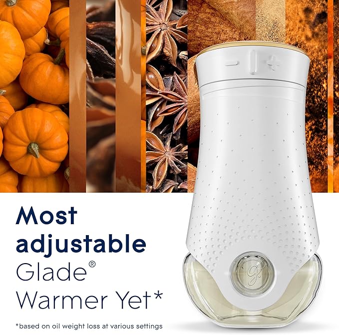 Glade PlugIns Refills Air Freshener Scented and Essential Oils for Home and Bathroom Golden Pumpkin &amp Spice 3.35 Fl Oz 5 Count
