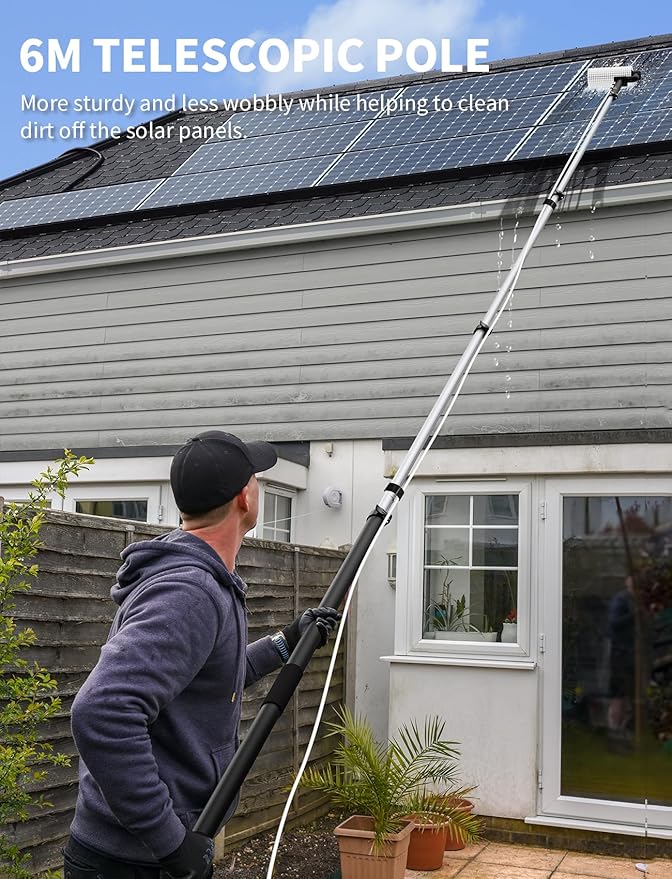 Electric Solar Panel Cleaning Kit &amp 10-in-1 Steam Mop with Detachable Handheld Steamer