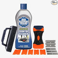 Glass StoveTop Cleaner For Electric Stove Flat Top. Kit Includes Cleaner Liquid Scraper Tool &amp Scrub Brush For Streak-Free Ceramic Gas &amp Induction Stove. Removes Grease &amp Oil Stains (