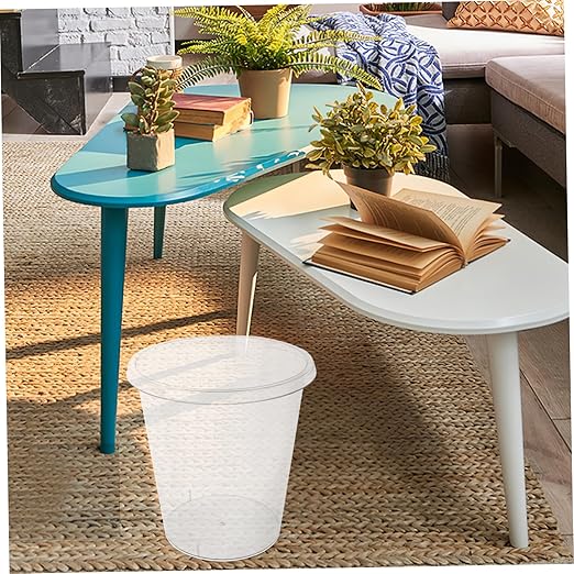 GLEAVI Clear Trash Can Versatile Wastebasket for Bedroom Living Room Bathroom Easy to Clean Rubbish Storage and Reusable