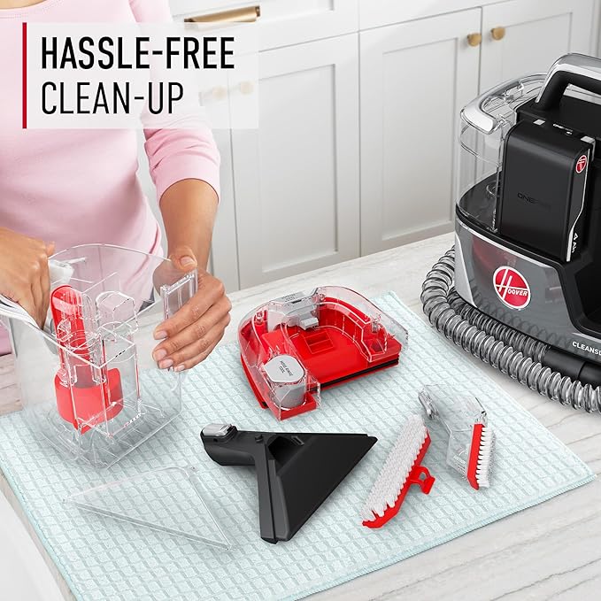 Hoover ONEPWR CleanSlate Cordless Portable Carpet + Upholstery Spot Cleaner Machine Powerful Suction Versatile Tools Car and Auto Detailer Pair with Hoover Spot &amp Upholstery Cleaner Solution
