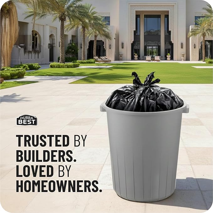 MAAXForce 55 Gallon Contractor Trash Bags with Flap Ties | 2 Mil Heavy-Duty Black Garbage Bags | Leak-Proof &amp Puncture-Resistant | Made in USA | 36 x 56 Large Construction &amp Yard Bags (40-Co