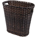 GRANNY SAYS Wicker Trash Can Bathroom Trash Can with Handles Wicker Waste Basket for Bathroom Waste Basket for Bedroom Decorative Wicker Wastebasket 19 Liters/5 Gallons 1-Pack Dark Brown