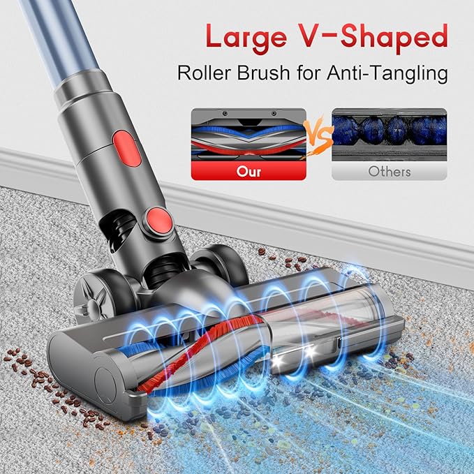 Wireless vacuum cleaner 8-in-1 vacuum cleaner 45 minutes of runtime equipped with a rechargeable battery lightweight household vacuum cleaner suitable for hardwood floors and pet hair Y5