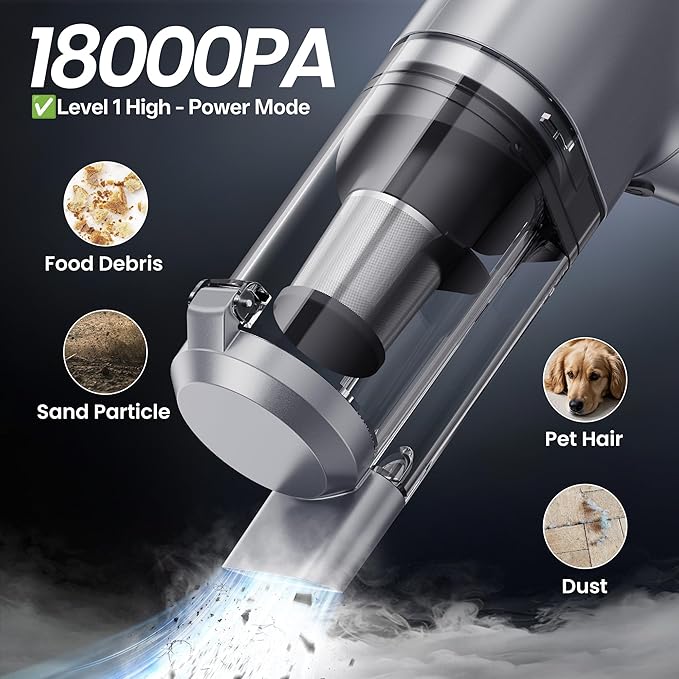 Hand Held Vacuum Car Vacuum Cleaner 18000PA High Power 4-in-1 Air Duster &amp Air Blower &amp Pump Cordless Rechargeable Mini Small Shop Vac for Household Chores Flooring Car Pet Hair