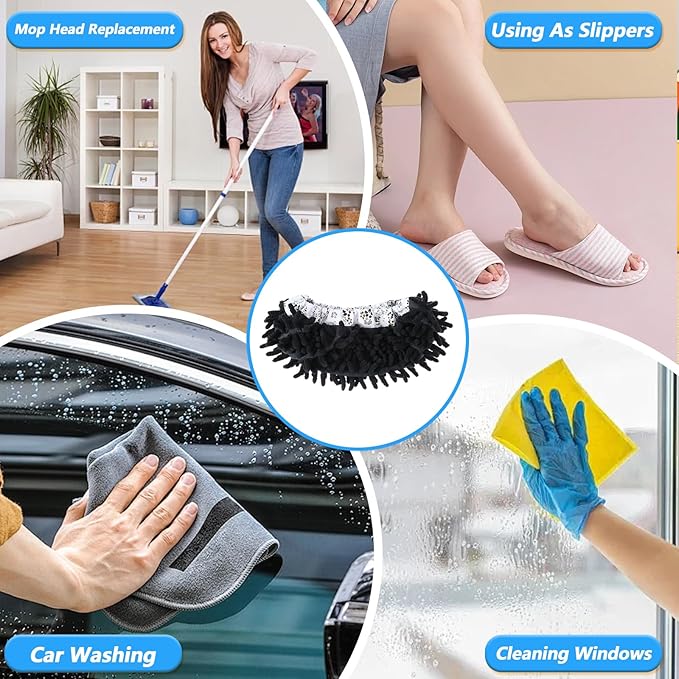 8 Pcs Mop Slippers Shoes Cover Soft Washable Reusable Covers Microfiber Dust Mops Socks for Women Men Foot Hair Cleaners Sweeping Tool House Office Bathroom Kitchen Slipper Cover