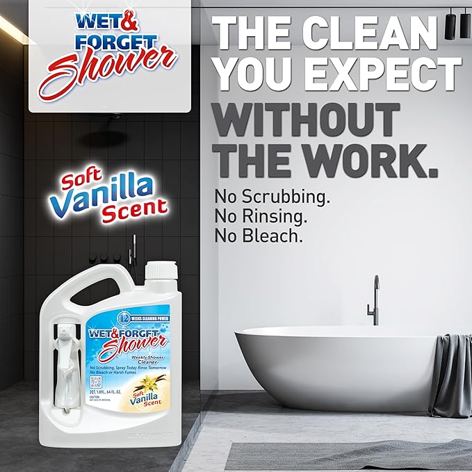 Wet &amp Forget Shower Cleaner Weekly Application Requires No Scrubbing Bleach-Free Formula 64 Ounce (Pack of 1)