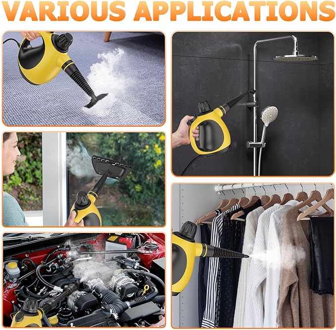 Handheld Steam Cleaner - High Pressure Steam Cleaner for Home Multi-Functional Cleaning Tools for Kitchen Bathroom Couch Car. Portable Steamer Makes Housework Easier