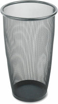Safco Onyx Large Capacity 9 Gallon Trash Can Round Powder Coated Mesh Wastebasket for Home &amp Office