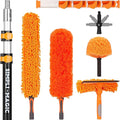 Simpli-Magic 20 Foot High Ceiling Duster Kits with 5-12ft Heavy Duty Extension Pole High Reach Duster for CleaningMicrofiber Feather DusterCobweb DusterCeiling Fan DusterWindow Squeegee &amp Cle
