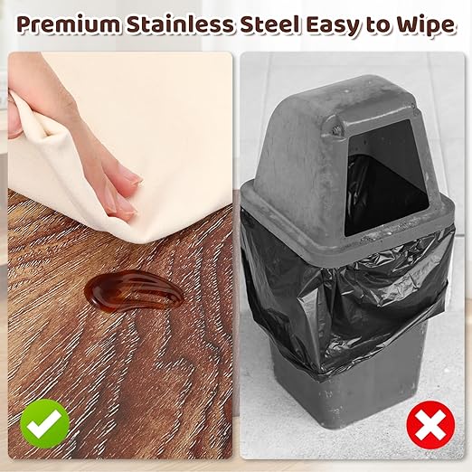 Bathroom Trash Can with Pop-Up Lid Lids Small Garbage Bin Plastic Marble Wood Pattern Trashcans Removable Liner Bucket Wastebasket Modern Narrow Waste Basket for Home Kitchen Bedroom Office