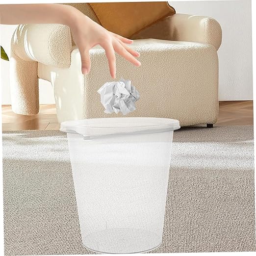 GLEAVI Clear Trash Can Versatile Wastebasket for Bedroom Living Room Bathroom Easy to Clean Rubbish Storage and Reusable