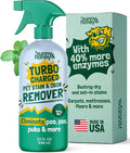 Sunny &amp Honey Turbo Pet Stain and Odor Remover - 40% More Enzymes - Enzyme Cleaner for Dog Urine and Poop on Carpets and Furniture - Pet Carpet Cleaner Spray (32fl oz Mint)