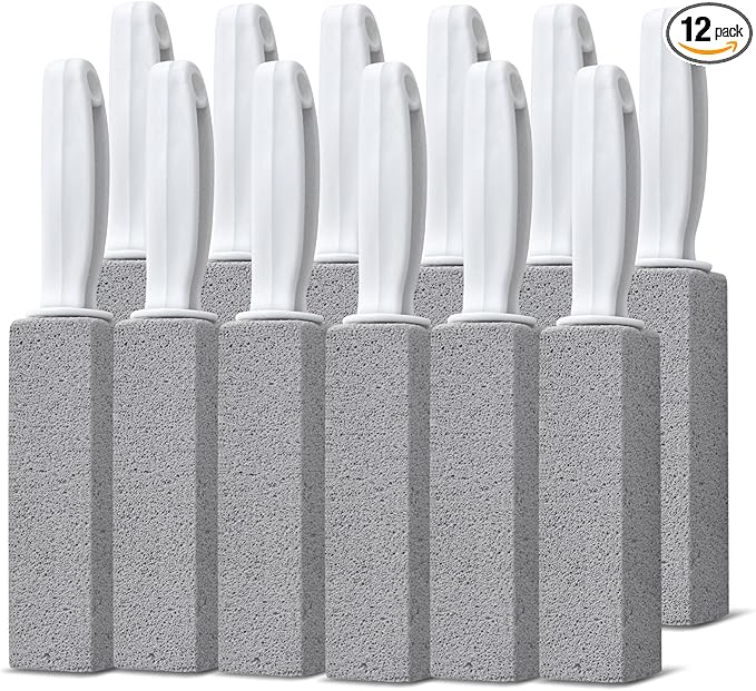 Pumice Stone Toilet Bowl Cleaner 12 Pack Pumice Stone for Cleaning Toilet with Handle Bathtubs Sinks Grills Swimming Pools
