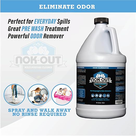 NOK OUT Odor Remover Pet Deodorizer and Cleaning Spray Made in the USA 1 Gallon 2-Pack