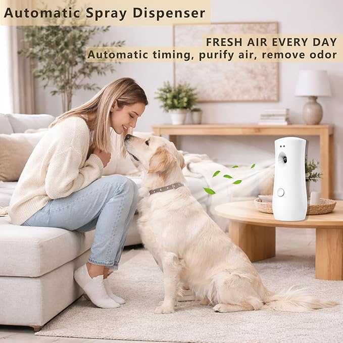 Automatic Air Freshener Spray Dispenser (2-Pack)Adjustable Time Spray Free Standing or Wall Mounted Battery Operated Machine for Home Indoor Bathrooms Offices Hotels and Commercial Places (W-01)