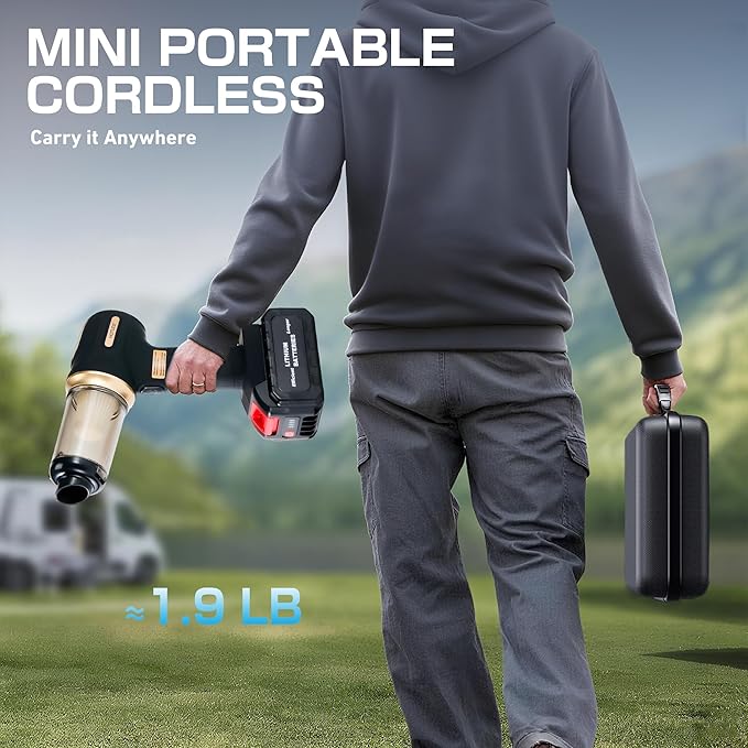 Portable Cordless Car Vacuum 17.5KPa/25KPa High-Suction Handheld Rechargeable Mini Vac for Seats Floor Mats Pet Hair &amp Tight Crevices