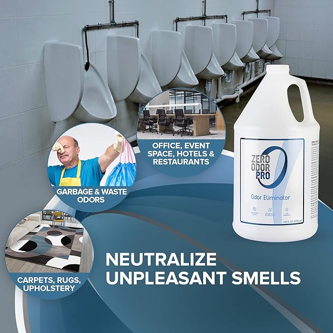 Zero Odor Pro - Commercial Strength Odor Eliminator &amp Neutralizer Air Freshener Room Deodorizer - Strongest Odor Eliminator Trigger Spray 128oz Refill