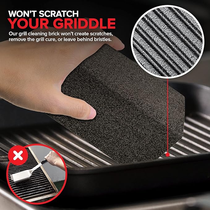 Stock Your Home Grill Cleaning Brick (12 Pack) Heavy Duty Pumice Stone for Flat Tops and Griddles Blackstone Griddle Cleaner Non-Scratch Grill Block