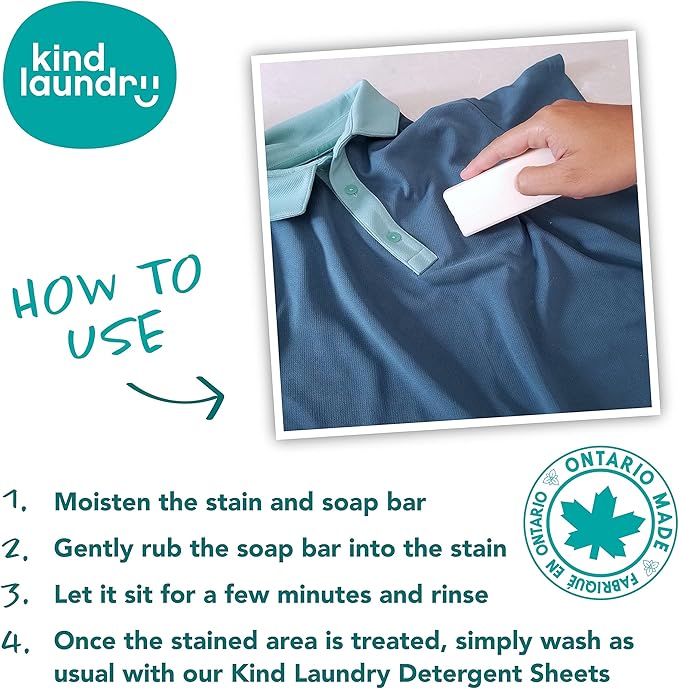 KIND LAUNDRY Detergent Sheets (Unscented) and Vegan Stain Remover Bar &amp Pre-Treater