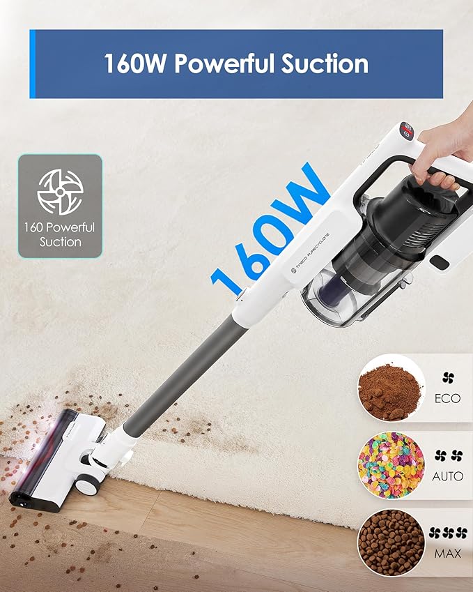 Tineco A30S Cordless Vacuum Cleaner 160W Suction 60Min Runtime 1L Larger Dustbin ZeroTangle Brush PureCyclone Tech Stick Vacuum Cleaner for Pet Hair Carpet &amp Hard Floor