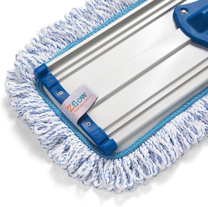 Zflow 18 Professional Microfiber Mop - Commercial Stainless Steel Handle with Microfiber Dust Pad + 3 Wet Pads