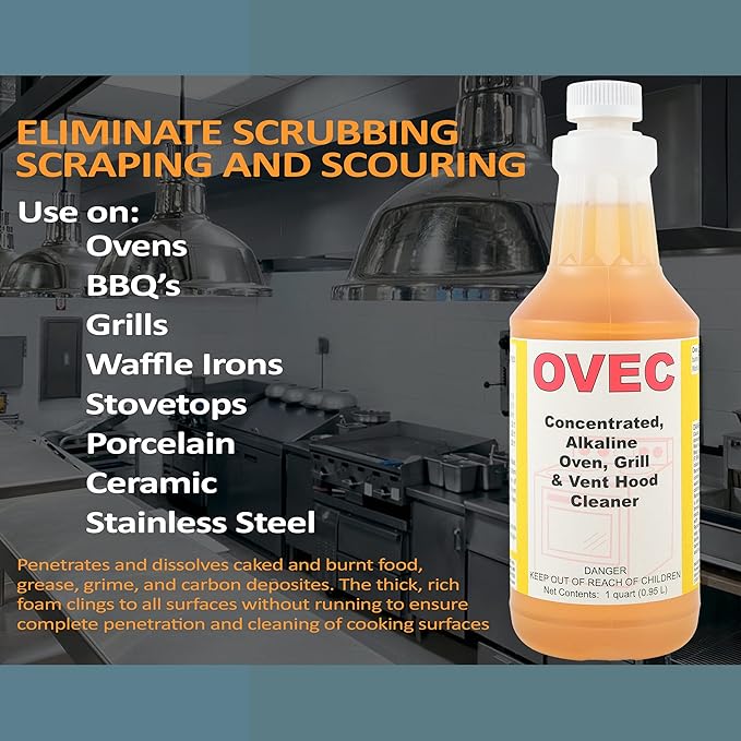 Detco-OVEC - Industrial Oven &amp Grill cleaner for Restaurant and Commercial Kitchen Equipment. Removes burned on oils &amp grease (1)