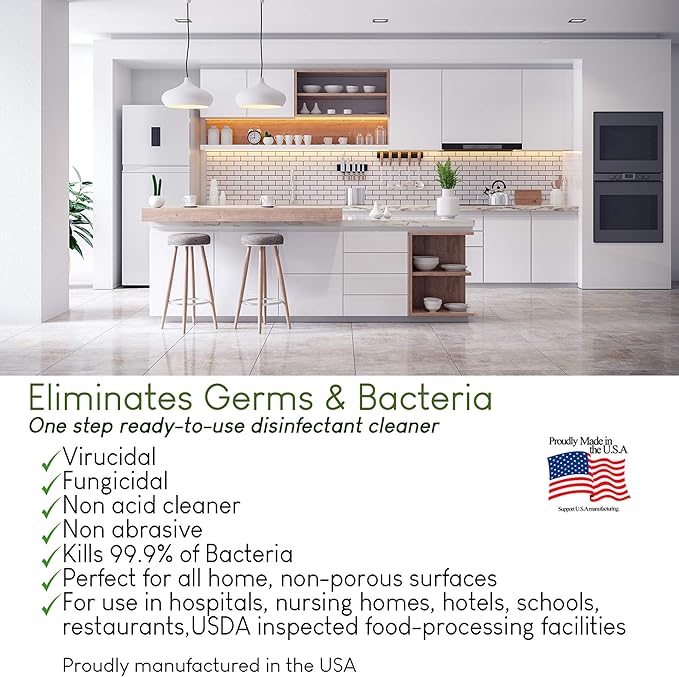 In-Cide Hospital Grade Disinfectant Spray - EPA Registered Cleaner Kills 99.9% MRSA H1N1- Medical Grade for Home Office Clinic - Fresh Scent - 1 Gallon + 32oz Bundle