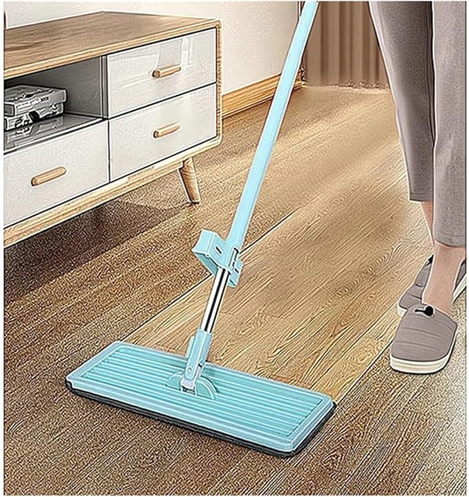 Flat Mop Hand Free Squeeze Cleaning Floor with Washable Pads Household Cleaner Tools(1 and 5 Pads)