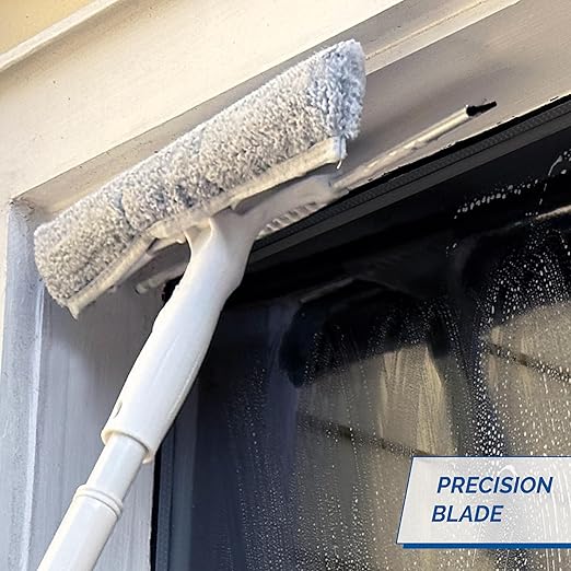 Unger Window Washing Kit with Scrubber Squeegee 5ft. Telescoping Pole – Window Cleaner Tool Set for House Window Maintenance Professional Grade Home Window Cleaning Kit