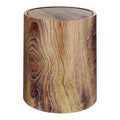 Alipis Slim Kitchen Garbage Can Swing Lid Imitation Wood Grain Trash Bucket 12l Capacity Home Office Waste Basket