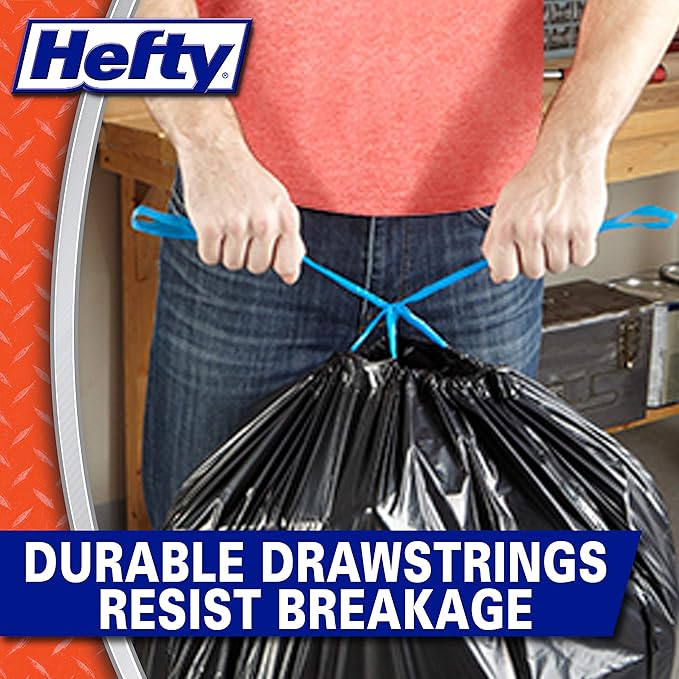 Hefty Strong Large Trash Bags 33 Gallon 48 Count (Pack of 3) 144 Total