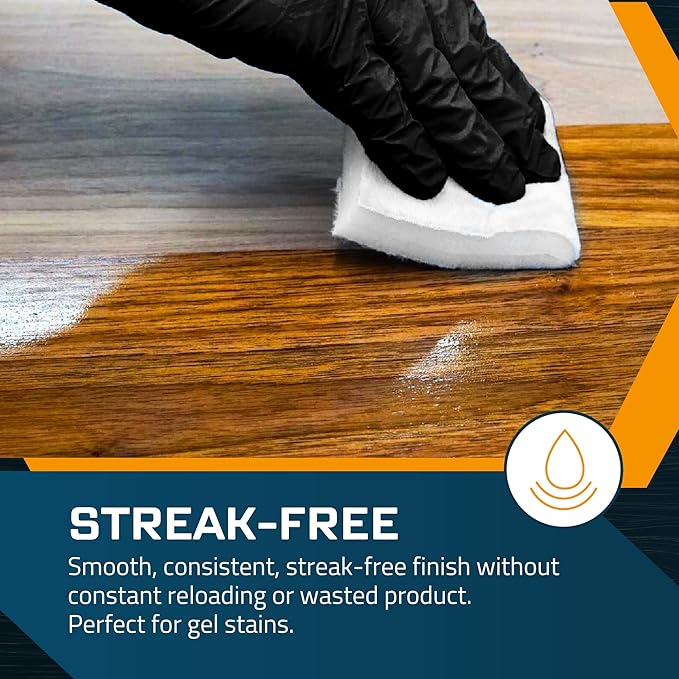 MāKRS Double Thick Stain Pad Cut-to-Size Staining Pads 2-Pack Lint Snag Streak-Free Applicator Micro Brush Material Wood Stains and Oil Based Finishes Easy to Use with Consistent Application
