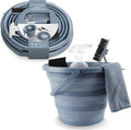 SIMPLEMADE Collapsible Bucket Cleaning Set - Includes 2 Foldable Buckets Spray Bottle Rag Scrubbing Brush and Sponge - Holds Up to 10 liters Easy Storage All-Purpose Cleaning Solution