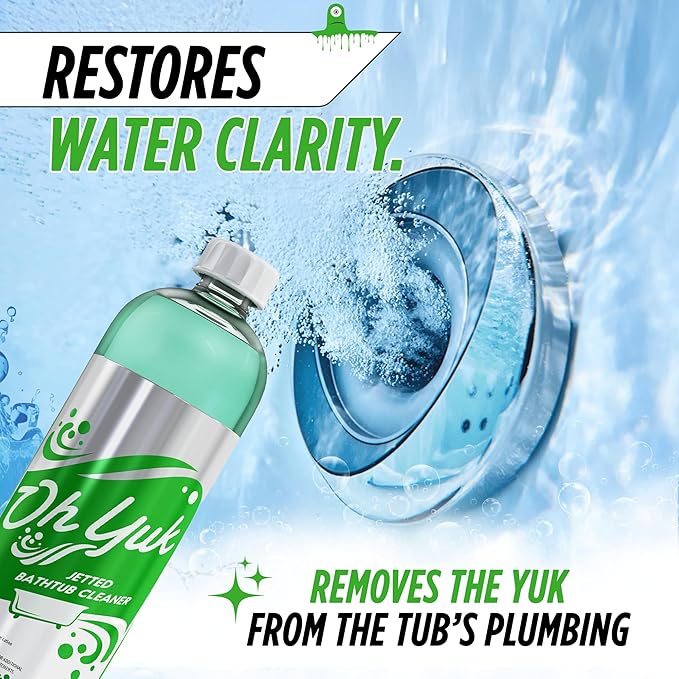 Oh Yuk Jetted Bathtub Cleaner for Jet Tubs Whirlpools The Most Effective Jetted Tub Cleaner Septic Safe | Two 16 Ounce Bottles!