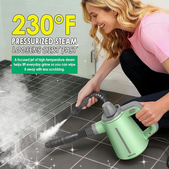 Steam Cleaner for Bathroom &amp Kitchen Handheld High Temp Steam Cleaner with Safety Lock Chemical-Free Steamer for Deep Cleaning Tile Grout Shower Stove &amp Sink 10 Accessories for Home Cou