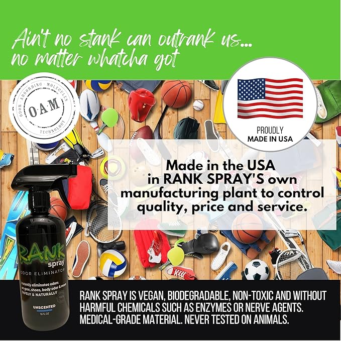 Sports Odor Eliminator: Banish Body &amp Sweat Odor From Sports Gear Yoga Mats Gym Bag Shoes Helmets Cleats etc! Safe Boxing Glove Spray &amp Hat Deodorizer - 2 16 oz Bottles Mix Pack
