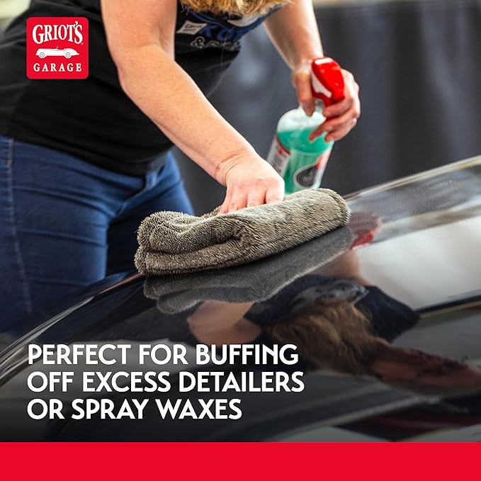 Griot's Garage PFM Ultrafast Edgeless Towels for Car Cleaning and Detailing Hyper-Absorbent Scratch-Free Compact 16” x 16” Set of 2 55539