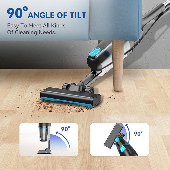 Vazone R6X Corded Stick Vacuum Cleaners for Home 20Kpa Powerful Suction Stick Vacuum with 16Ft Cord 2 in 1 Lightweight Handheld Vacuum Cleaner for Hardwood Floor Pet Hair