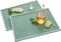 Bar Mat - 18X12(2 Pcs) Rubber Bar Mats for Countertop &amp Dish Drying Non-Slip Bartender Mat with Airflow Design for Home Bar Cocktail Set Kitchen &amp Outdoor Use (Green)